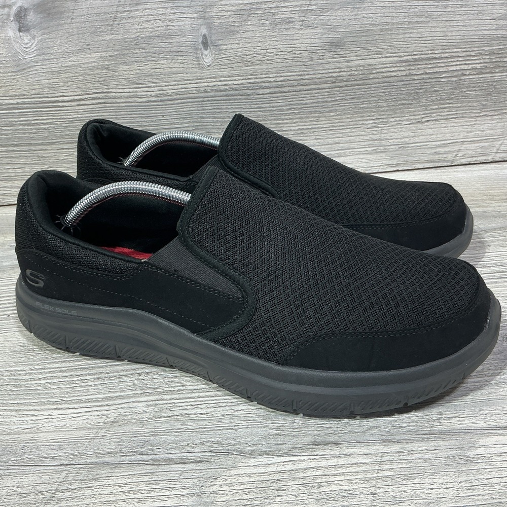 Skechers Flex Advantage SR Men's 13 US Work Fourche Shoes Black Slip On Sneakers
